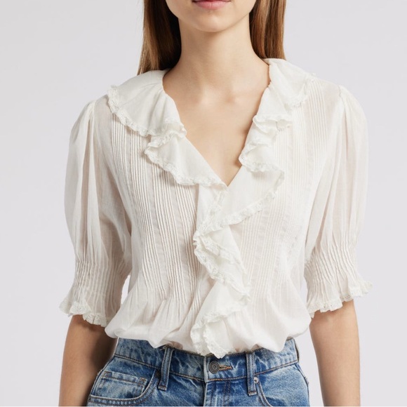 Doen White Ruffled Blouse - Picture 3 of 3